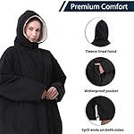 Oksun Waterproof Swim Parka, Windproof Surf Poncho Warm Coat, Recycled Fabric Water Resistent Oversized Sherpa Lining Jacket - Image 3