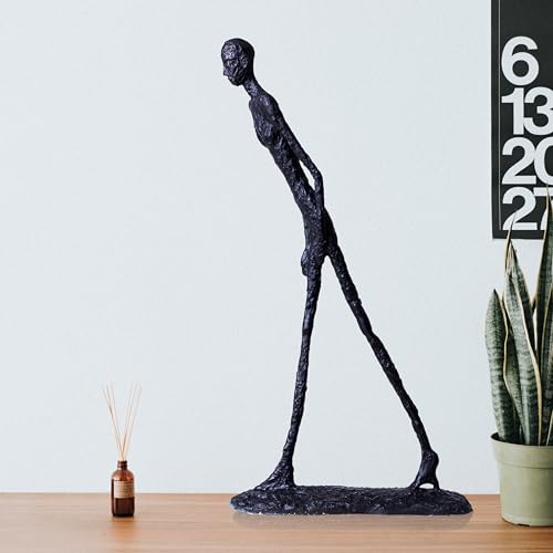 Estatua de hombre caminando en bronce 11.8 pulg