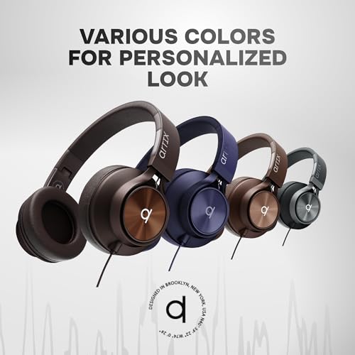 Image of ARTIX Pack of 45 Wired Kids Headphones for School (Echo Brown), Microphone & Volume Control - Bulk Classroom Headphones with Mic, Teens Corded Head phones for Laptop, Chromebook, Tablet 3.5mm Aux Cord
