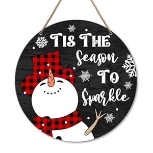 Winter Decorations Indoor, Winter Decorations for Home Office, Hello Winter Welcome Sign Decoration for Porch, Christmas Wall Hanging Xmas Decorations, Tis The Season to Sparkle
