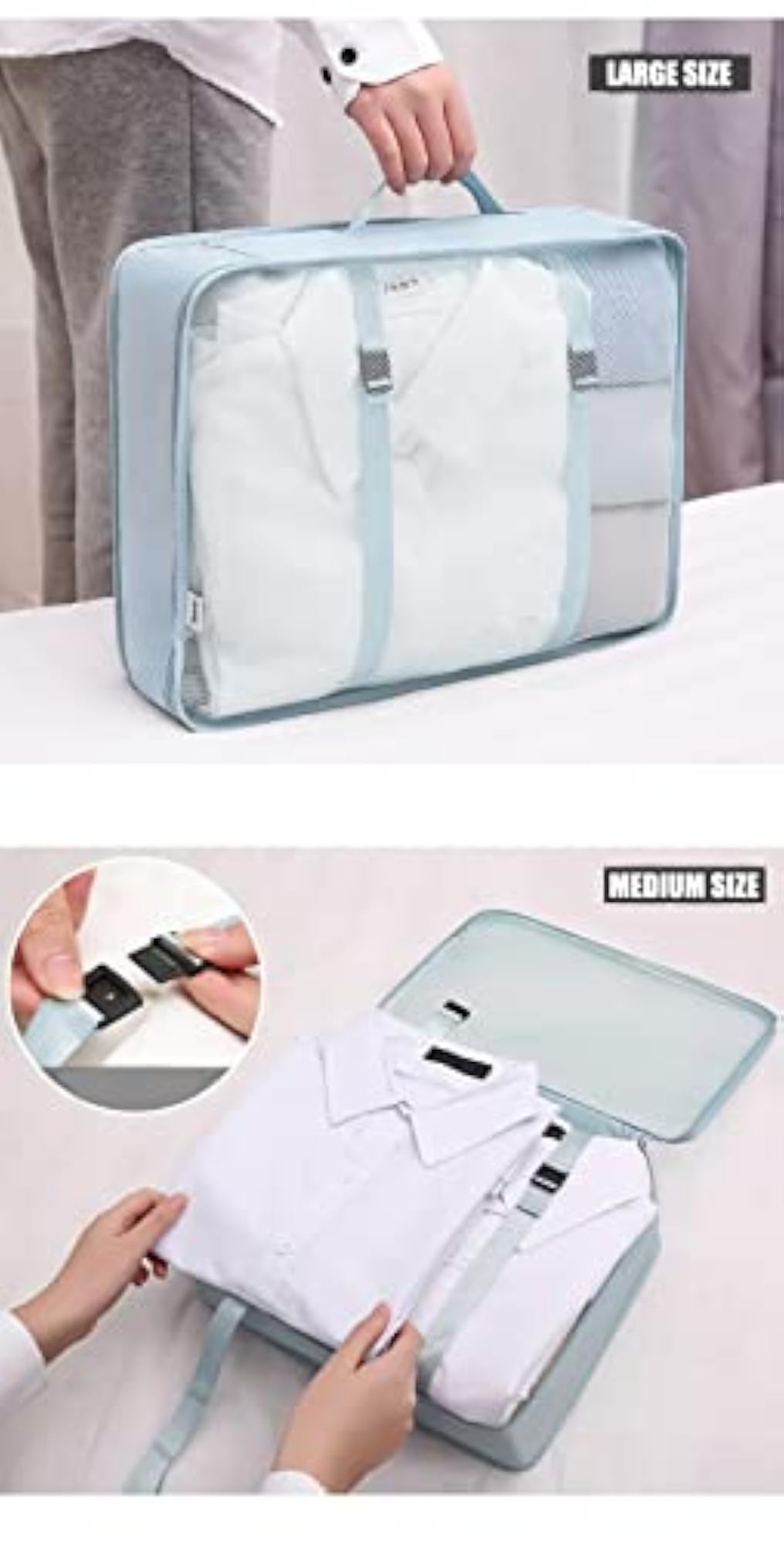 8pc Packing Cubes Set with Toiletry Bag & Laundry Bag