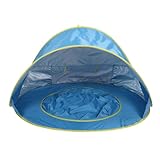 Generic Carpa de Playa para bebé con Piscina Emergente a Prueba de Sol, a Prueba de Viento, Carpa de Playa Portátil Liviana para Actividades Al Aire, Prevención UV50+, Aplicable para Caminatas (Blue)