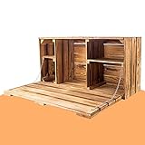 Vinterior Großer geflammter Hängeschrank mit integrierter Arbeitsplatte 81x41x31cm