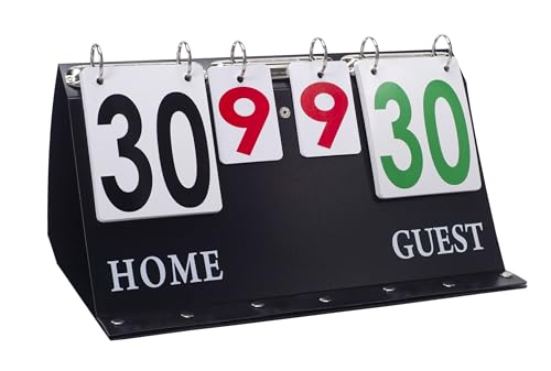 Tandem Sport Score Keeper - Double-Sided Score Flipper for Volleyball, Basketball, Baseball & Football - Tabletop Easy Flip Scoreboard