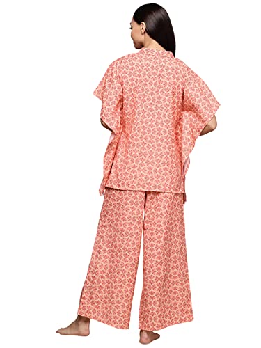 Image of ZIYAA Women Women's Orange Rayon Night Suit Set