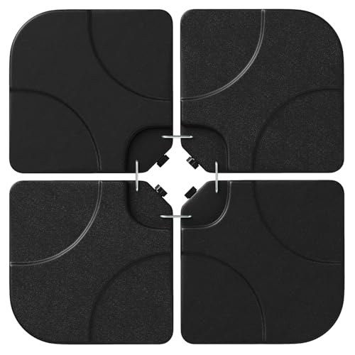 Giantex 212 lbs Fillable Offset Patio Umbrella Base, 4PCS Cantilever Umbrella Stand Water Sand Filled, 4 Pin Connectors, Weighted Outdoor Market Umbrella Pole Holder for Poolside Garden Yard (Black)