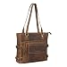 Produktbild STILORD 'Liara' Shopper Tasche Damen Groß Leder Handtasche Umhängetasche Schultertasche Elegante Tasche für Frauen DIN A4 Tote Bag Vintage Echtleder, Farbe:mittel - braun