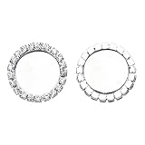 Rhinestone Bottle Caps 1 inch Round Rhinestone Tray Silver Setting Pack of 20 (Clear)