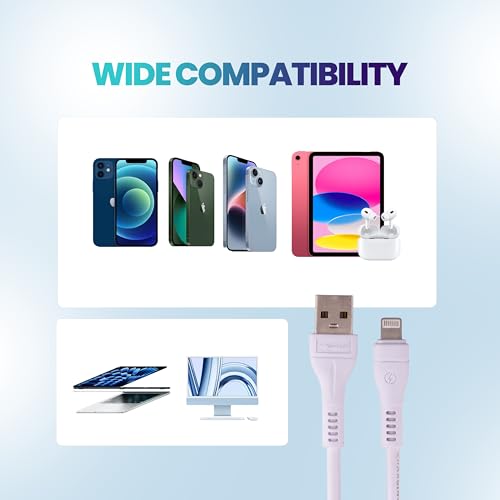 Image of Nextech Fast Sync & Charge 8 Pin Cable | USB to Lightning 3.6A Fast Charging Braided Cable | 18W Max Power | Compatible for iPhone 14, 13, 12, 11, iPad, MacBook, iMac, AirPods | 480Mbps Data Sync