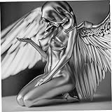 Adorno de resina de escritorio para mujer, alas de ángel, escultura de mesa, decoración del hogar