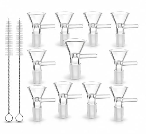12pcs Glass Hookah Replacement Accessory, 14mm Compatible Borosilicate Bowl