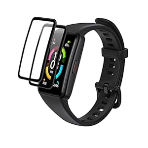 Niboow Schutzfolie für Huawei Band 6 [2 Stück], 3D Kohlefaserkante Displayschutzfolie, Vollabdeckung Premium Flexibles Panzer Schutz Glas, Anti-Kratzer Blasenfrei Schutzfolie für Honor Band 6