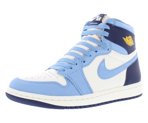 Nike Air Jordan 1 Retro High OG White Gold Women's Shoes (FD2596-400, University Blue/Sail/Midnight Navy/University Gold) Size 5