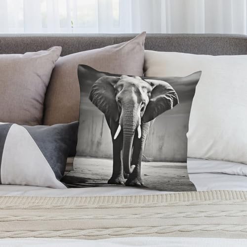 Housse de coussin éléphant double face lavable pour rafraîchir un canapé