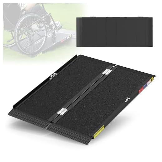 ILOKNZI Portable Wheelchair Ramp - Adjustable (2FT-10FT) | Up to 272 kg Load | Non-Slip & Stable (2ft (0.6m))