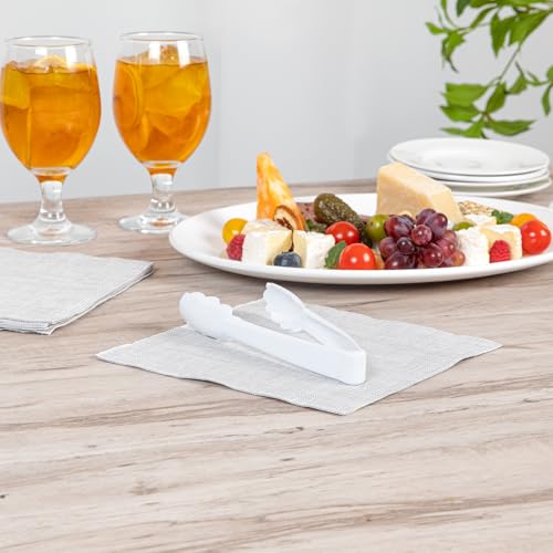 Restaurantware Tongs 10 Pack Of 7 1/2â€ Heavy-Duty Plastic Kitchen Tongs with Scalloped Edges Disposable White Serving Utensils for Hot And Cold Foods Catered Events, Weddings, or Buffets by Restaurantware - Image 6