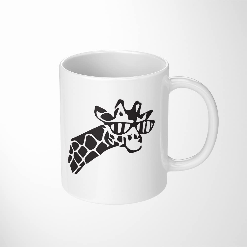 ANGDEST CLUBANGDEST CLUB Cool Giraffe Wearing Sunglasses (White Mug - 11 Oz) Ceramic Mug For Everyday Convenience - Hot Cold Coffee Tea Beer Cocoa - Unisex Men Women
