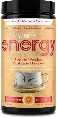 Image of Perk Energy Drink Mix (Sweater Weather Chai Latte) 20 Servings, Gluten-Free