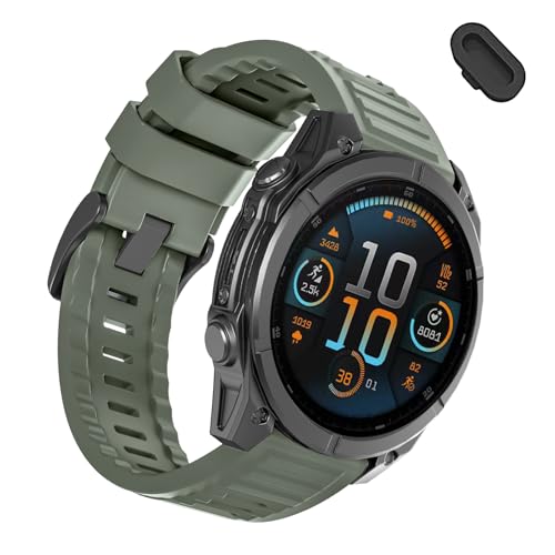 Image of 26mm Quickfit Silicone Watch Bands Compatible with Garmin Fenix 8 Pro /quatix 8 51mm /Fenix 7X /7X Pro /6X /6X Pro /5X /5X Plus /3 HR /Enduro 3 2 /Descent Mk3i 51mm /Mk2i /Tactix 8 /7 pro /epix Pro 51MM