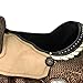 Barrel Brown 15 Inch Western Horse Trail Saddle Set Tooled Leather Horse Saddle with Headstall, Breast Collar, Girth Rodeo Cowboy Pleasure Riding Saddle Kit Luxurious Beige and Brown Saddle Combo