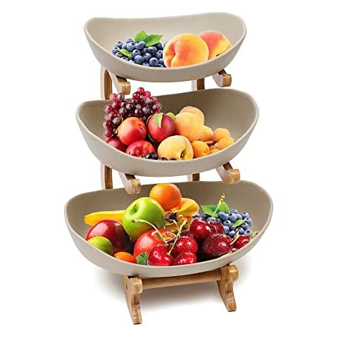 Obst Etagere Obstschale Keramik, 3 Stöckig Porzellan Obstteller Cover