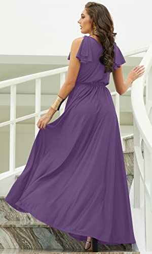 Image of KOH KOH Womens Long Sleeveless Bridesmaid Wedding Guest Prom Maxi Dress