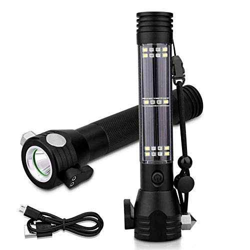 ANTARKHOJ 7 Mode Rechargeable Solar LED Torch Flashlight High Power Long Distance with Power Bank Emergency Tool with Window Breaker Seat Belt Cutter Compass for Camping Hiking (B08SK9YLRH) Amazon Price History, Amazon Price Tracker