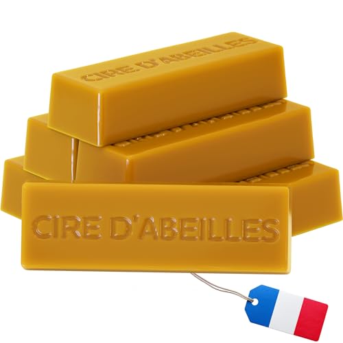 Cire d’abeille naturelle 100% pure – 6 blocs de 30 g (180 g) – Fabrication française – Idéale pour bougies, cosmétiques maison, encaustique,...