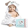 Premium Baby Towels with Hood – Ultra Soft, Absorbent Viscose Made of Bamboo, Extra Large 35 x 35 Inches, for Boys and Girls, Newborn Shower Gift, White
