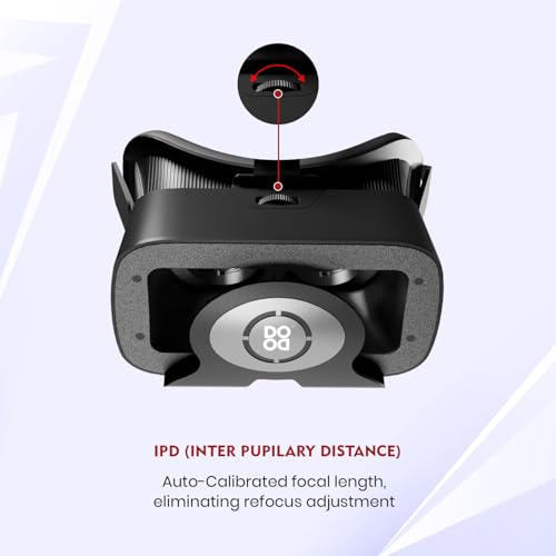 Image of Dood (15 Years Warranty) Virtual Reality VR Headset with Touch Button for Watching Movies,Playing Games Compatible with All Smartphones Upto 7 inches (Black)