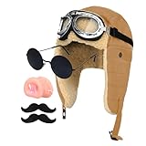 ハロウィン コスプレ 豚 パイロット 仮装 豚 飛行士 宴会 豚の鼻 帽子 メガネ コスプレセット イベント 暖かい 帽子 アニメコスプレセット 面白い おもしろ 冬使う 防寒帽子 学園祭 文化祭