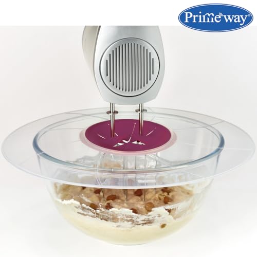 Image of Primeway Plastic Silicone O 32cm Protective Lid | Food Splatter Free Cover | Multipurpose Use | Mixing Bowl splatter guard | Tableware | XXL | 12.5 inches | Clear