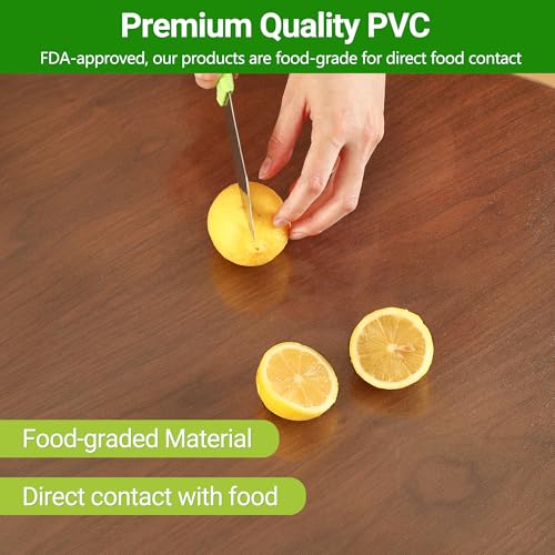 Image of ETECHMART Frosted Plastic Table Cover Protector Rectangle 36 x 60 Inch, Thick Waterproof Table Protector for Dining Table, Non-Slip Heat Resistant Frosted Desk Mat for Kitchen Office Desktop