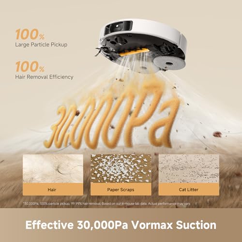 Image of DREAME L60 Ultra PE Robot Vacuum and Mop, 30,000Pa Suction, Self-Cleaning,Corner-to-Edge Deep Cleaning, Detangling Brush, Obstacle Avoidance and 360 Navigation, White