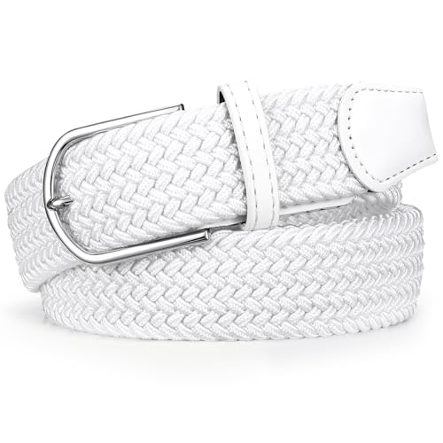 Braided Stretch Belt for Men Elastic Woven Golf Belt for Casual Pants Jeans Shorts