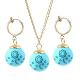 GMYVVOJD Elizabeth Liones Earring Anime Seven Deadly Sins Elizabeth Liones Earring Necklace Cosplay Blue Ear Stud Gifts for Women
