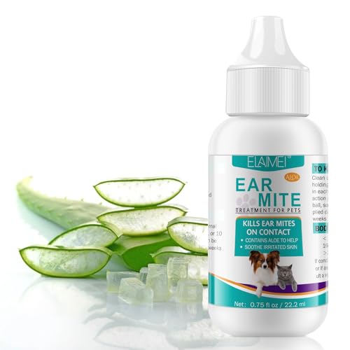 BTQAFVZT Ear Mite Treatment for Dogs and Cats, Dog Ear Infection Treatment, Cat Ear Mite Treatment,...