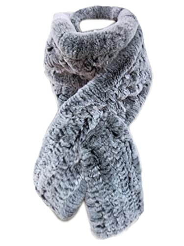 DTLDYG Echt Rex Kaninchenpelz Schal Handbuch Nackenwärme und Windschutzscheibe Winter Warm Damen (Braun) Cover