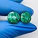 Handmade Green Malachite Stone Single Flared Faceted Ear Plugs | Stone Body Piercing Jewelry | Tribal Style Tunnel Plug | Stone Ear Gauge | Sold as Pair (3 mm (8 g))