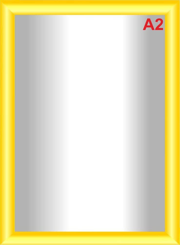 Snap Poster Frames | Certificate Photo Display | Clip Poster Holders for Retail And Advertising Displays | Notice Sign Board Frame for Walls (Lemon Yellow Colour) (1, A2 (420 x 594mm))