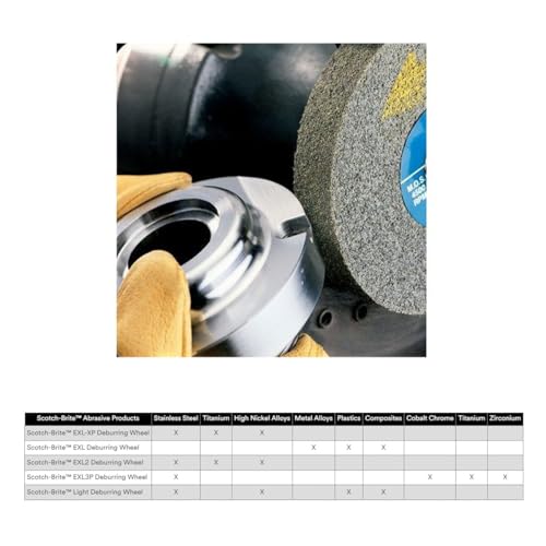 scotch-brite xl-wl deburring abrasive wheel silicon carbide 634 diameter 134 width 134 arbor 8s fine grit pack of 1