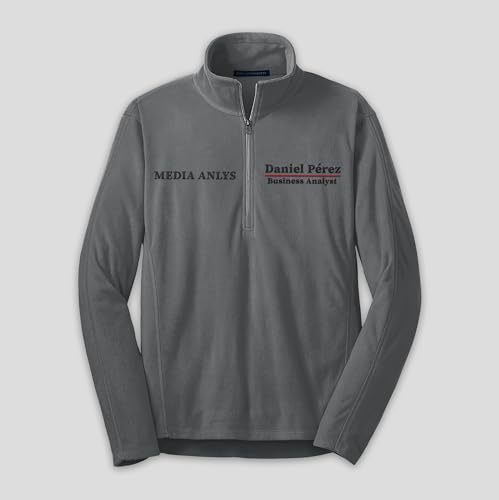 NACRE APPAREL Custom Text Embroidered Microfleece Halfzip Pullover for Women Men Personalized Embroidery Sweatshirt4