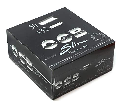 OCB Black Premium King Size Slim Rolling Papers Papel de fumar Papeles de cigarrillos Papeles de fumar Paquete de 50 folletos from SUDESH ENTERPRISES