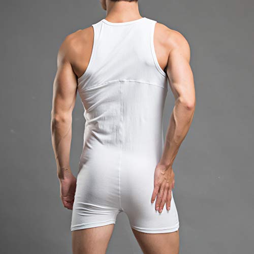 Yufeida Men's Athletic Supporters One Piece Bodysuit Cotton Jumpsuit Slim Fit Active Base Layers Singlet Leotard #TOP2