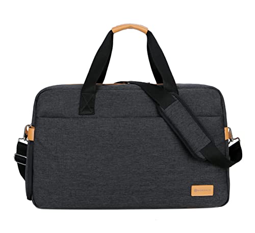 Nordace Siena Weekender Smart Duffel Bag with USB Charging Port and Water Resistant - Travel Getaway Duffel Bag (Black)