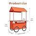 Food Cart for Sale with Canopy, Outdoor Vendor Cart Display Stand with Folding Tabletop & Storage, Mobile Metal Four-Wheel Trolley for Markets, Street Events, Fairs, Pop-Up Shops, Snacks, Crafts