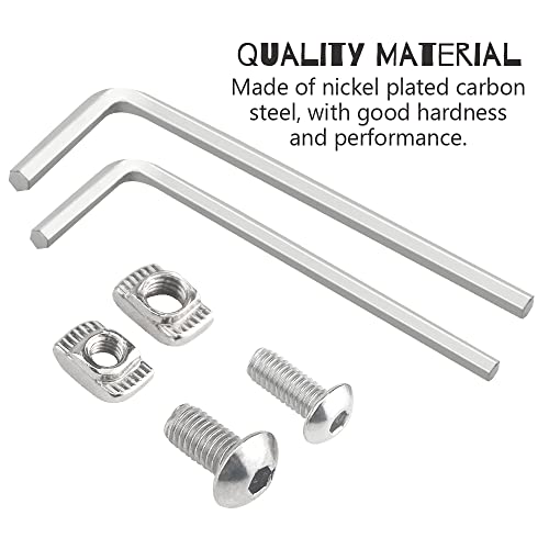 WMYCONGCONG 200 PCS 2020 Series T Nuts M4 M5 T Slot Nut Head Fastener Nut Nickel Plated Carbon Steel Sliding T Nuts Assortment Kit for Aluminum Profile Accessories - Image 2