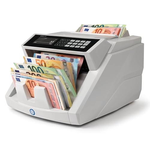 Safescan 2465-S Geldzählmaschine, Wertzählung für gemischte EUR-Banknoten - Banknotenzähler mit 7-facher Echtheitsprüfung - zählt sortierte...