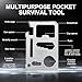 Survival Credit Card Multitool, 11 in 1 Beer Opener Survival Card Tool,Wallet Multitools Card Perfect for Fathers Men Gadgets Stocking Stuffers for Men (12 PCS) (Silvery)