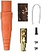 Leviton 16D24-O Male Plug, Contact and Insulator, Cam-Type, Detachable, Double Set Screw, 1/0, 4/0 AWG, 400A, Taper Nose, Type 3R, 3-Inch, Orange (Old Model)